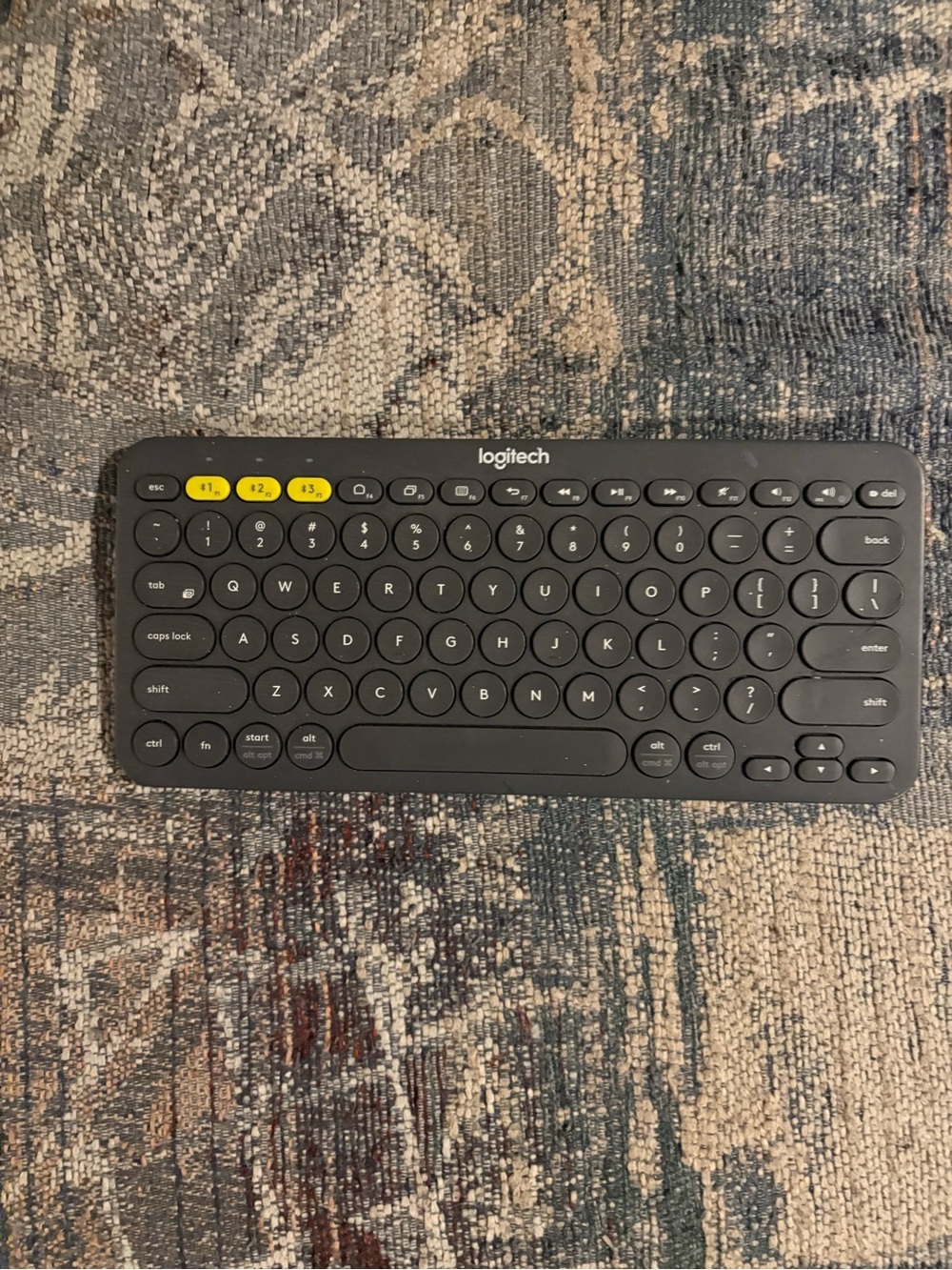 Logitech Compact Bluetooth Keyboard — Black with Yellow Keys